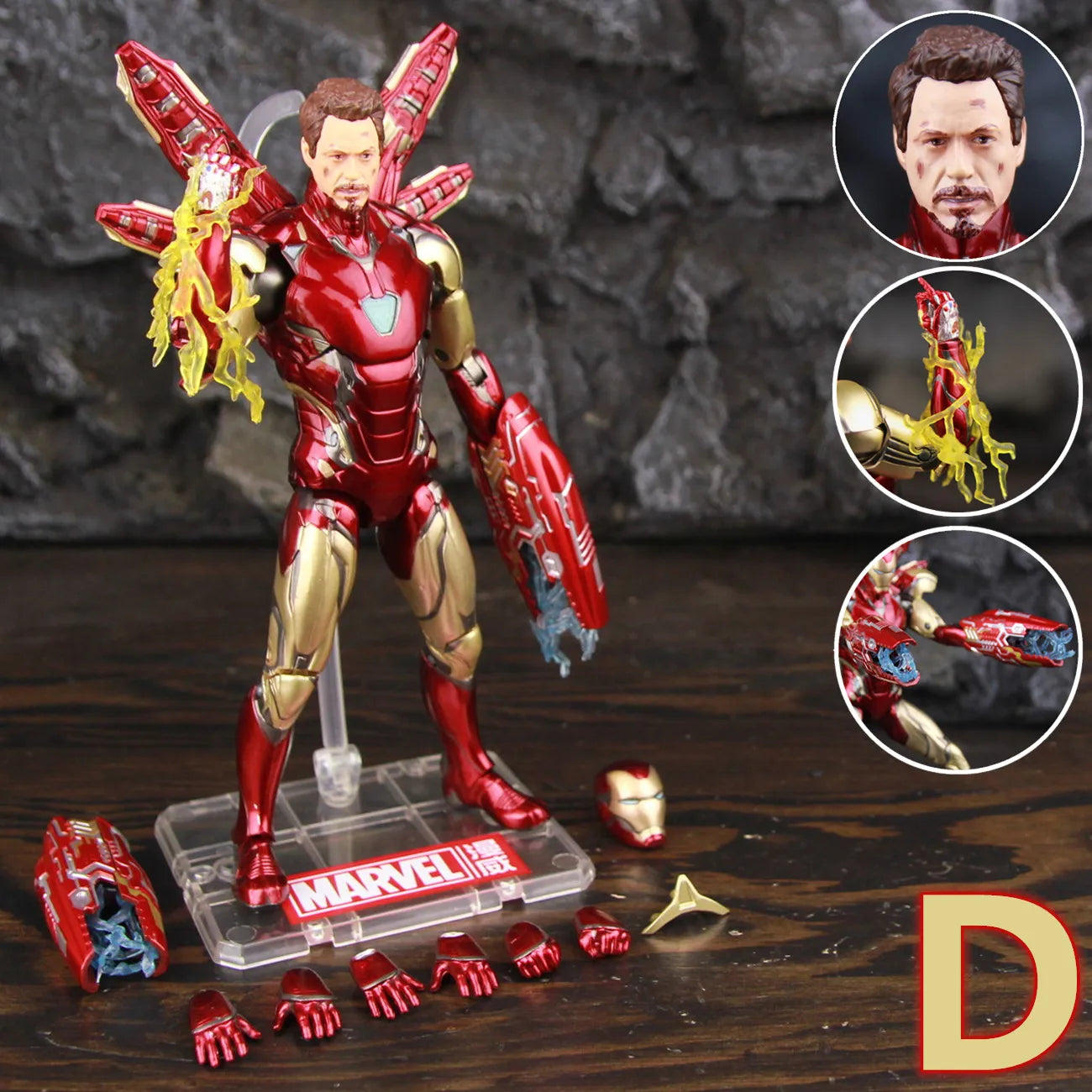 Figurine ZD Toys Iron Man MK85 2.0 LED - Visage Découvert Variante D