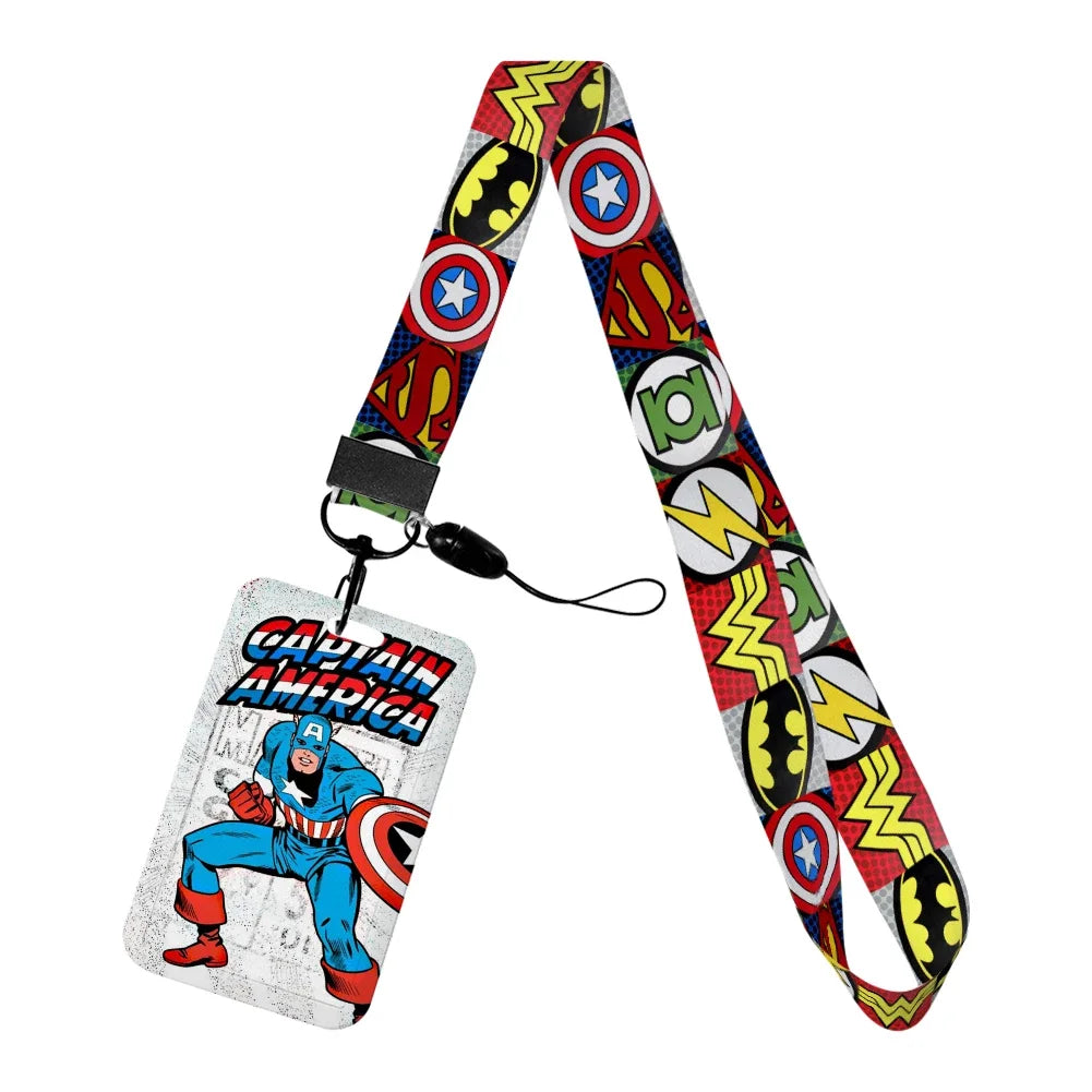 Porte-Badge Captain America - Titre Comic Blanc