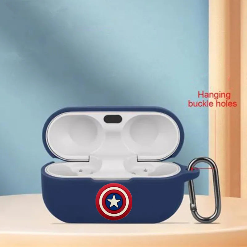Coque Écouteurs Avengers Captain America - Bouclier Bleu Marine