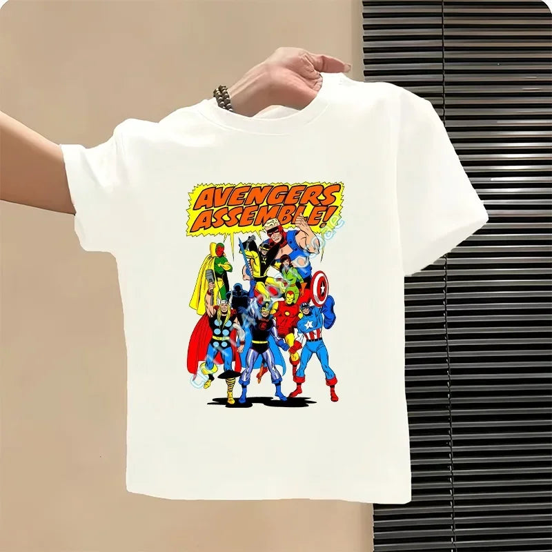 T-Shirt Enfant Avengers - Design Personnages Blanc