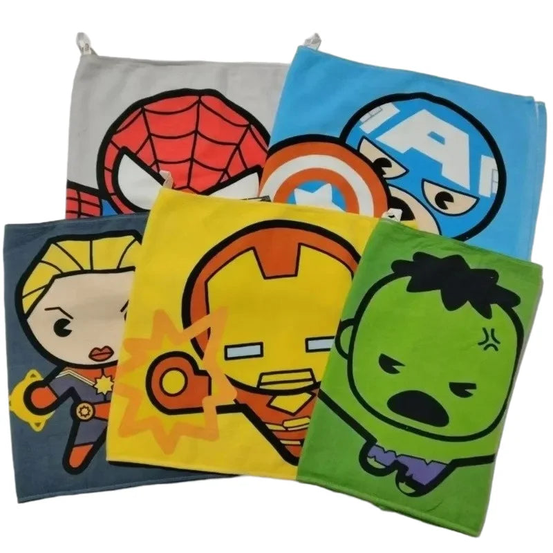 Serviette Enfant Avengers Captain America - Visage Cartoon Bleu