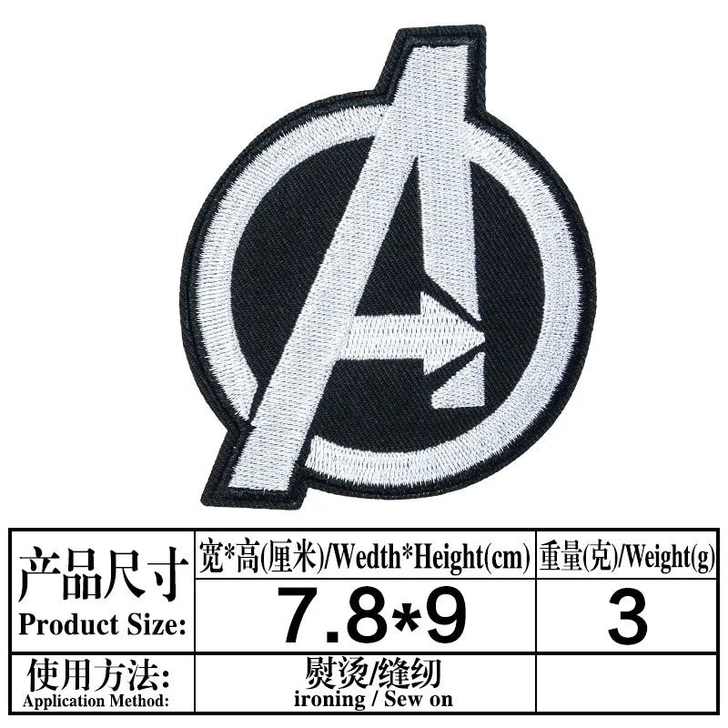 Patch Avengers Logo A - Contour Noir Brodé