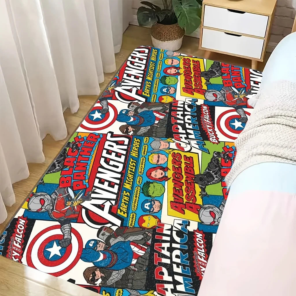 Tapis Avengers Comic Collage - Avengers Assemble Multi-Héros