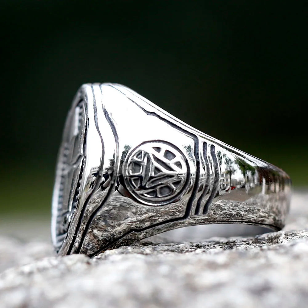 Bague Iron Man Vintage - Acier Inoxydable Style Biker Homme