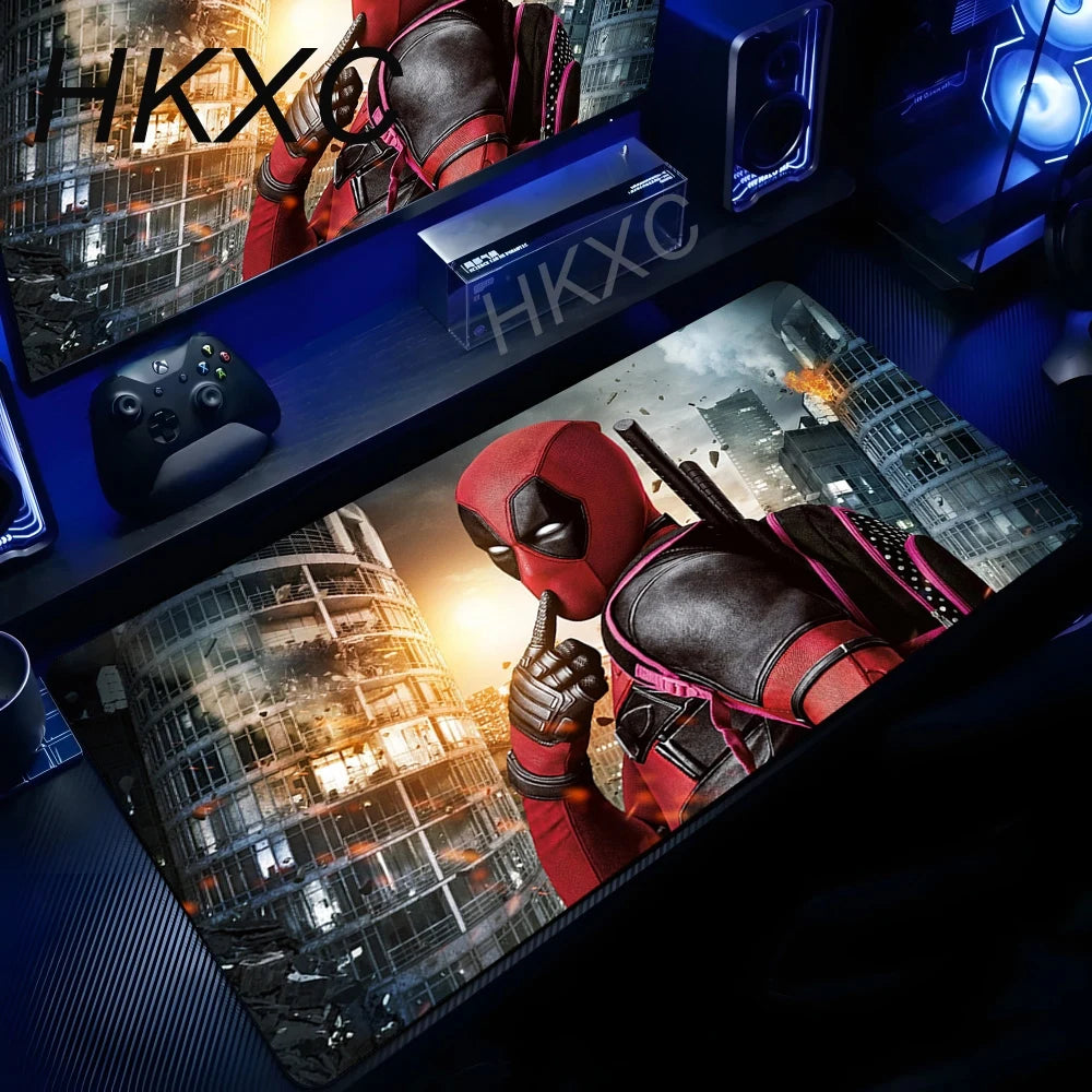 Tapis de Souris Marvel Deadpool - Doigt Bouche Ville en Feu