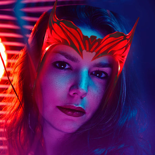 Masque Scarlet Witch - Diadème Acrylique Lumineux Rouge