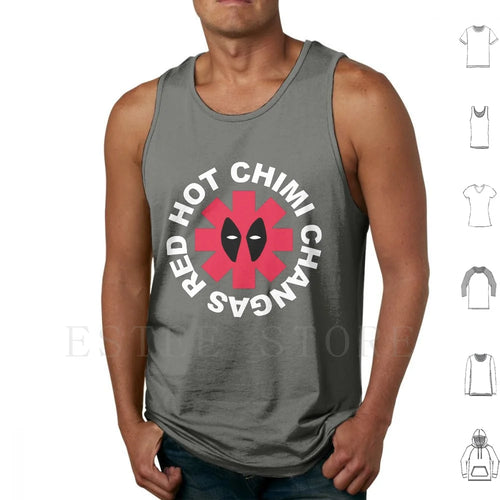 Débardeur Deadpool Parodie Red Hot Chimi Changas - Gris