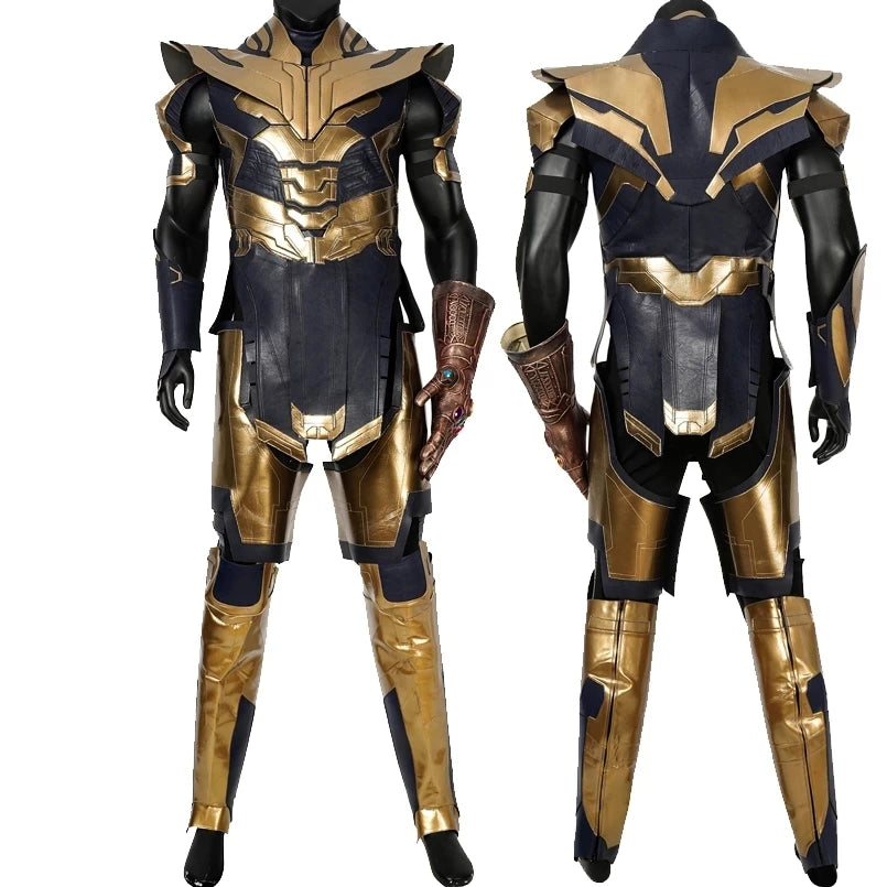 Déguisement Thanos - Armure Endgame Bleu Marine et Or avec Bottes