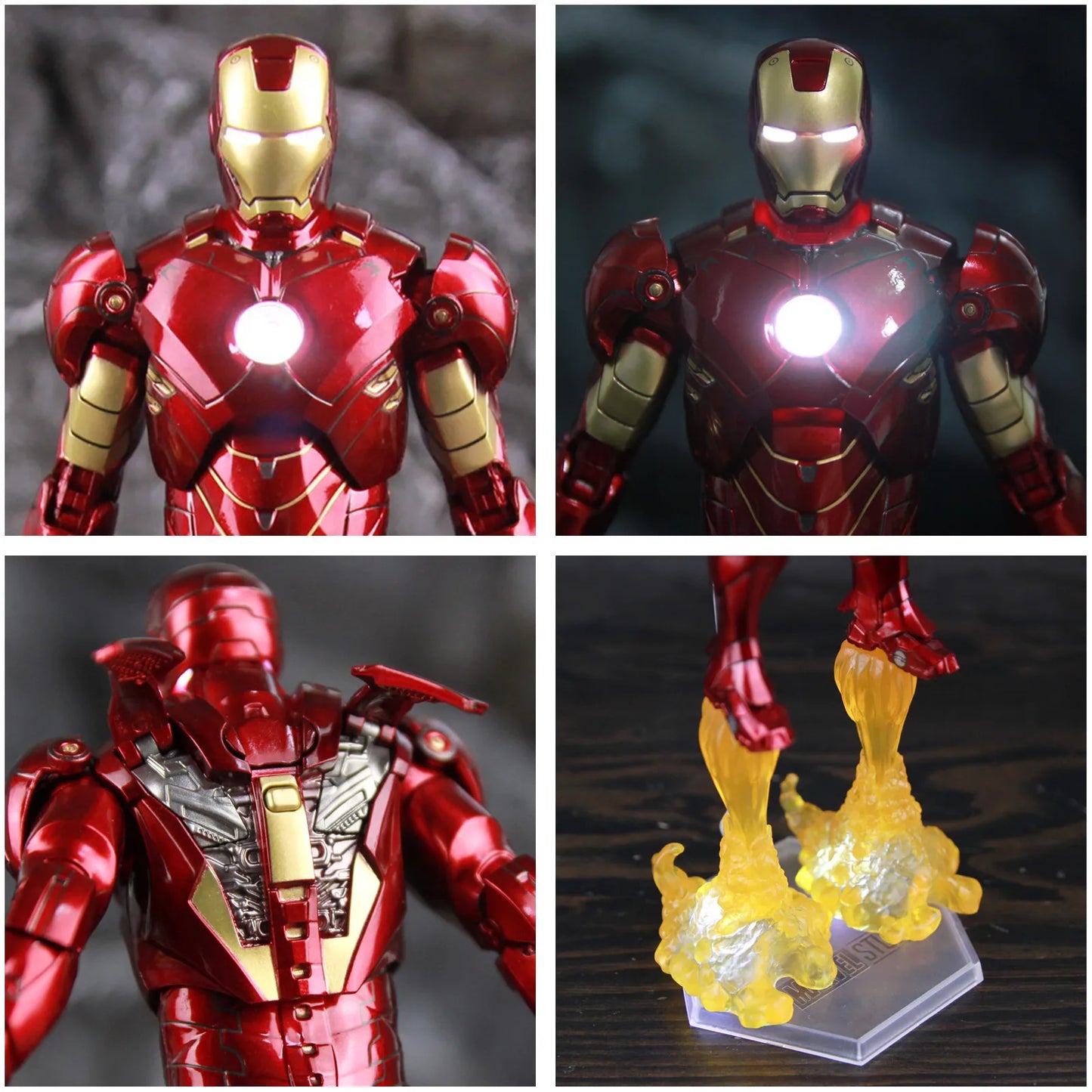 Figurine LED Avengers Iron Man Mark IV - Effet Flammes Propulsion