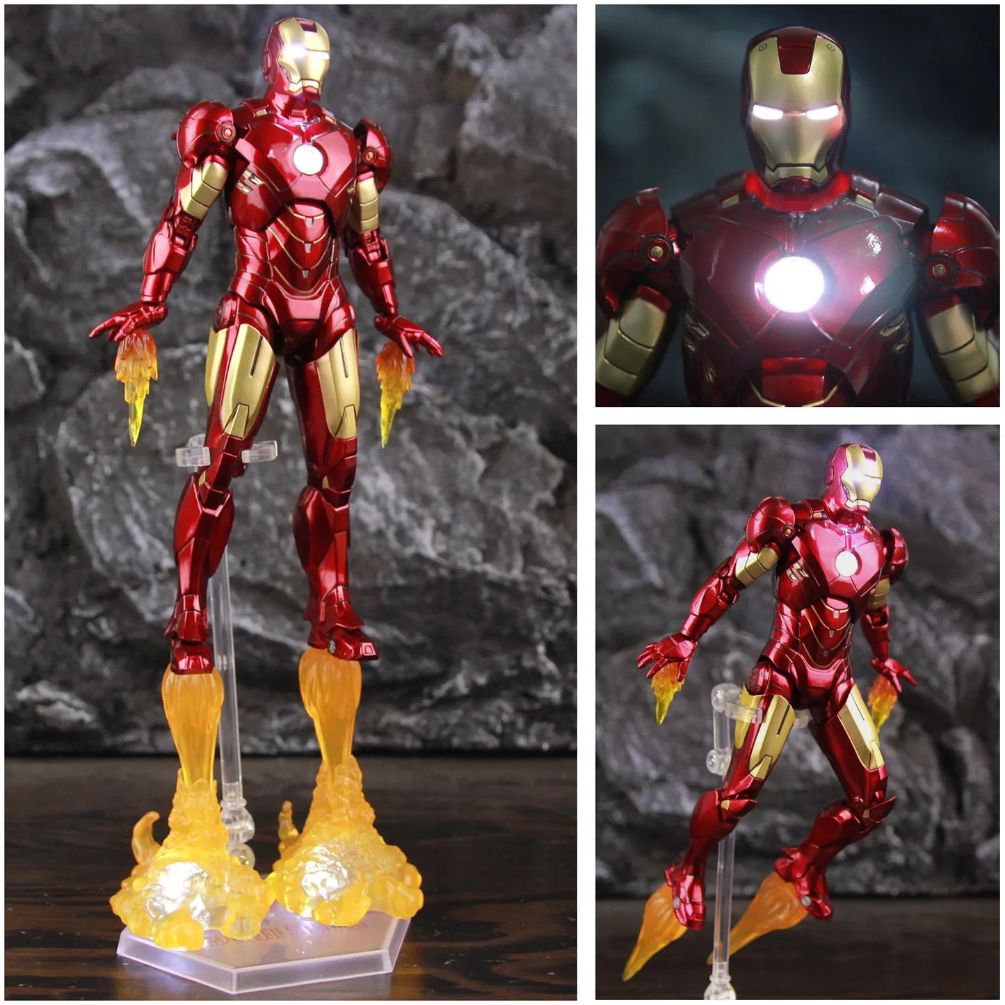 Figurine LED Avengers Iron Man Mark IV - Pose Statique Mains Interchangeables