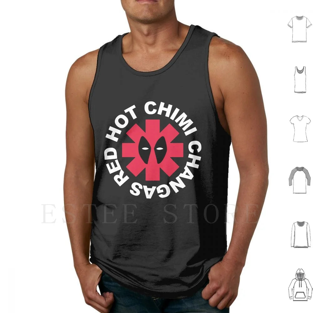 Débardeur Deadpool Parodie Red Hot Chimi Changas - Gris