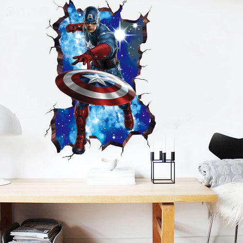 Sticker Mural Avengers Captain America - Décoration 3D Chambre Enfant