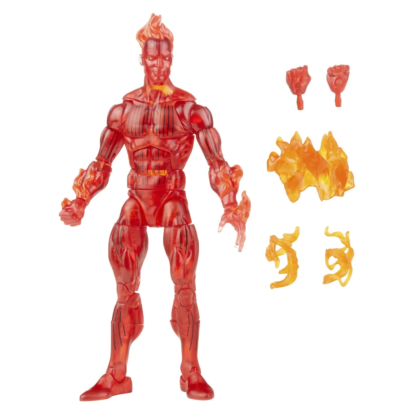 Figurine Marvel Legends Fantastic Four Retro Wave - The Thing Torche Humaine Femme Invisible M. Fantastique Psycho-Man 6 Pouces