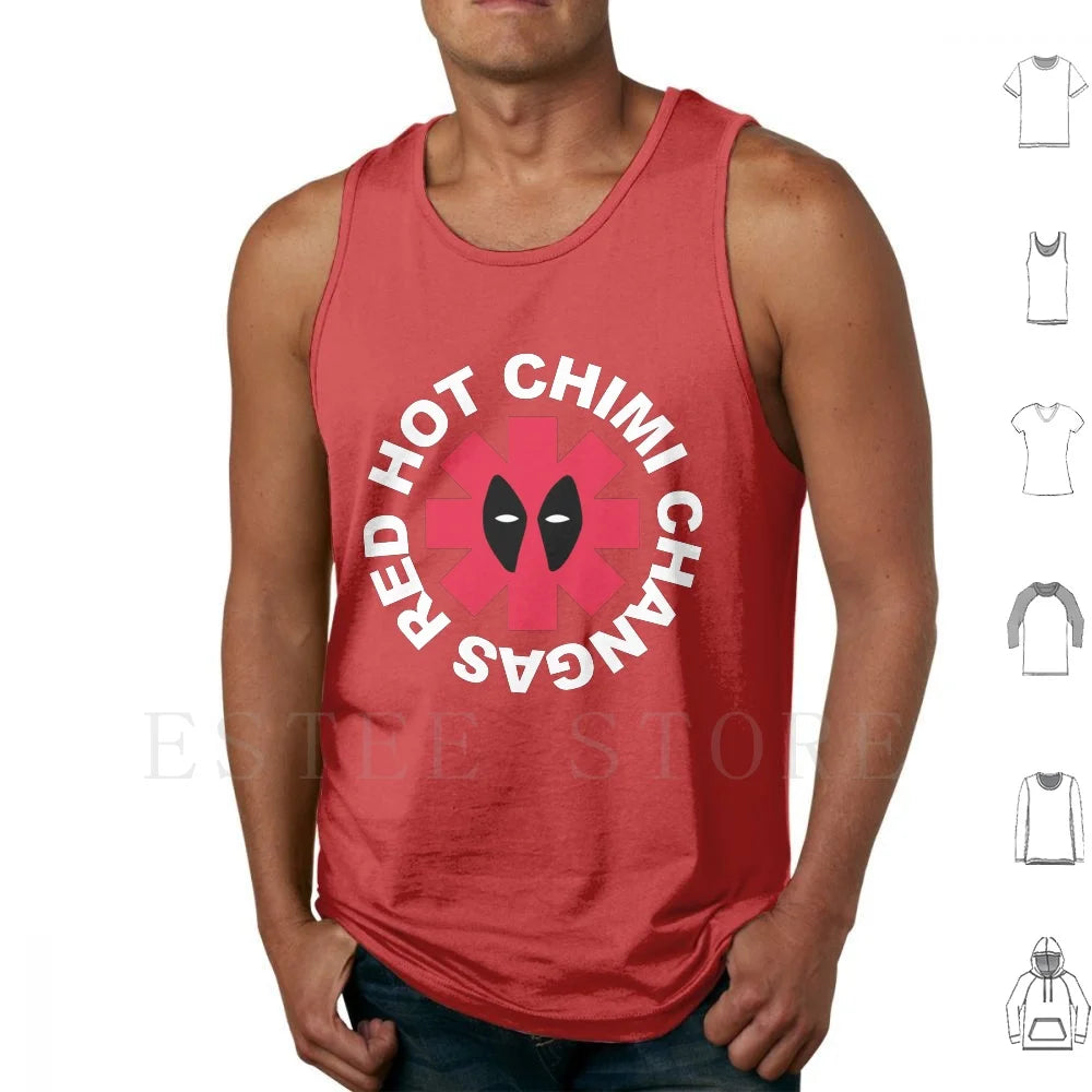 Débardeur Deadpool Parodie Red Hot Chimi Changas - Gris