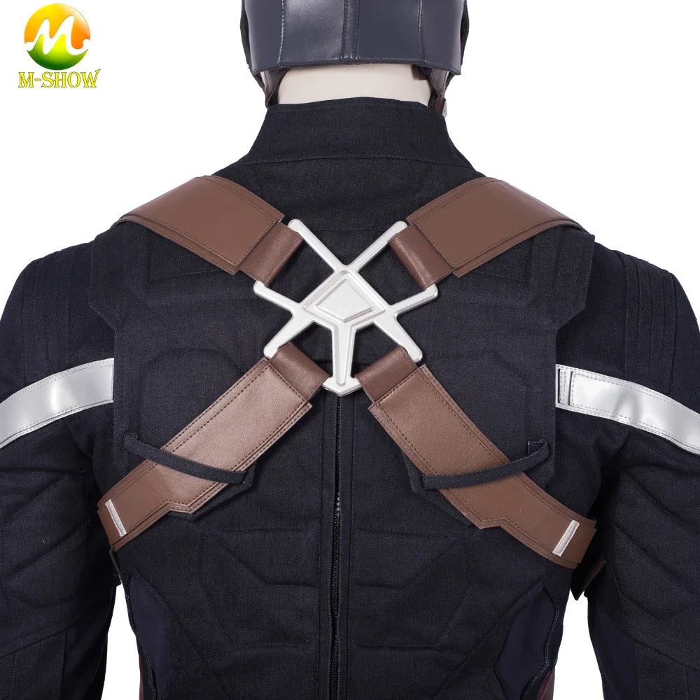 Costume Cosplay Captain America - Uniforme Bleu Marine avec Masque