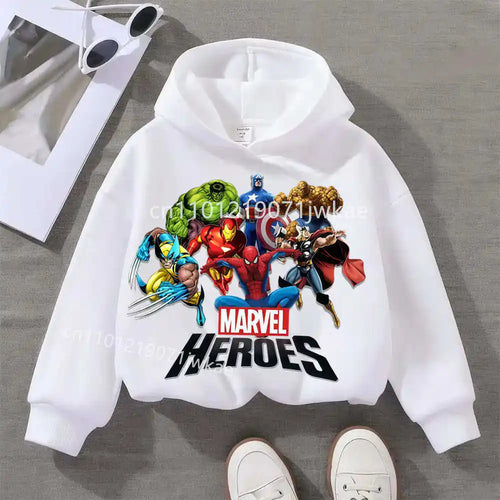 Sweat Capuche Enfant Marvel Heroes Groupe - Blanc