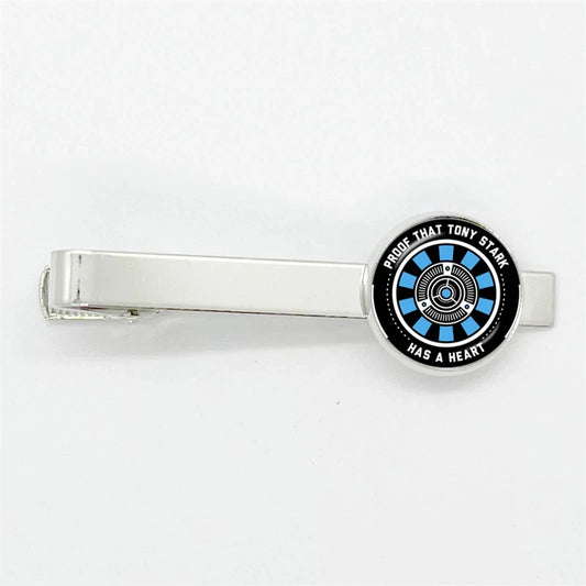 Pince à Cravate Tony Stark - Réacteur ARC Bleu et Noir