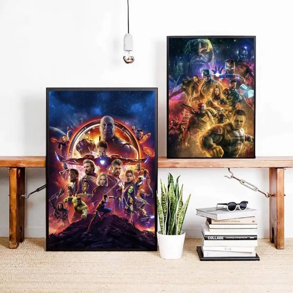 Affiche Avengers Infinity War - Design Silhouette Violette