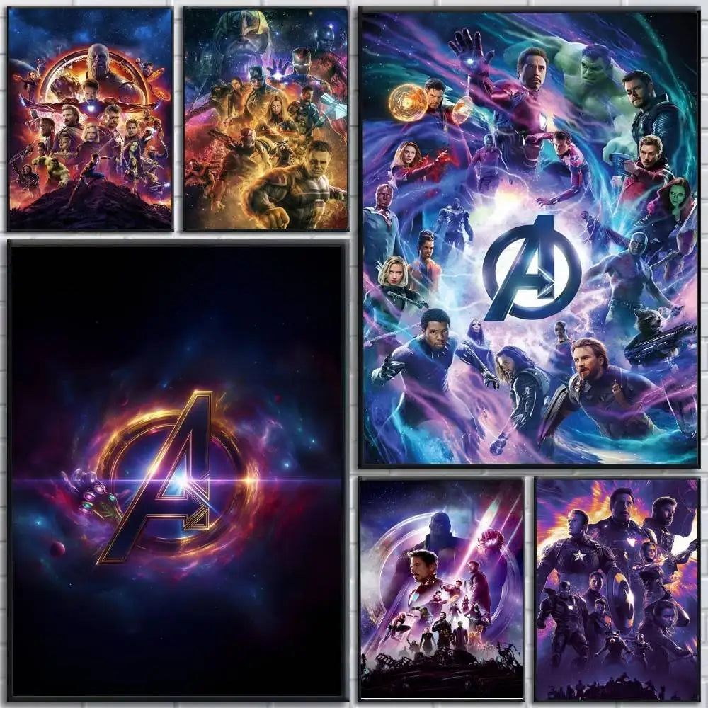 Affiche Avengers Infinity War - Design Bleu Nuit Équipe