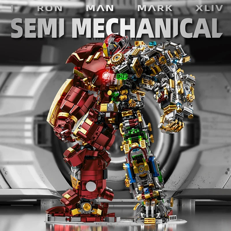 Set Building Blocks Iron Hero Mecha - Édition Extrême Coupe Transparente