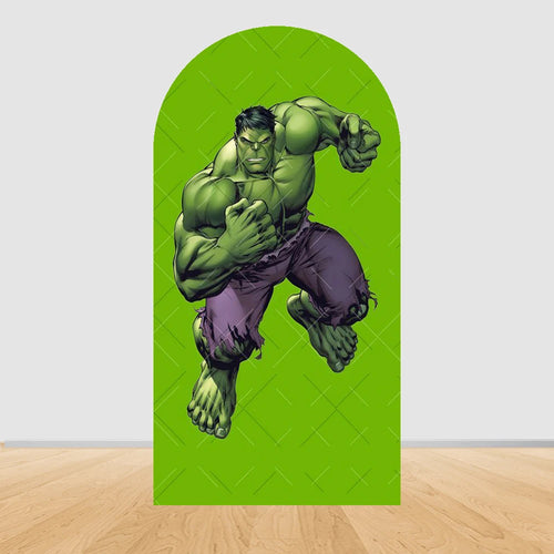 Fond de Fête Arche Avengers Hulk - Saut Fond Vert Uni