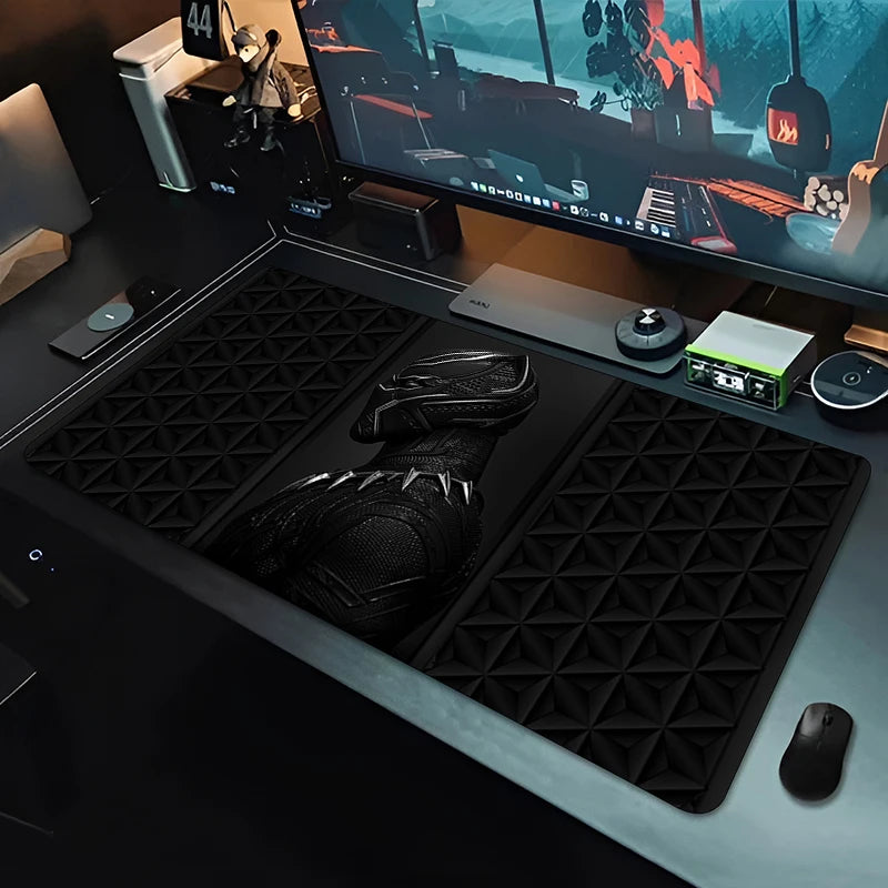 Tapis de Souris XXL Gaming Black Panther - Noir Monochrome Bureau