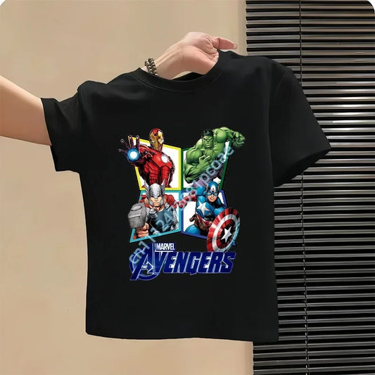 T-Shirt Enfant Avengers - Design Groupe Complet Noir