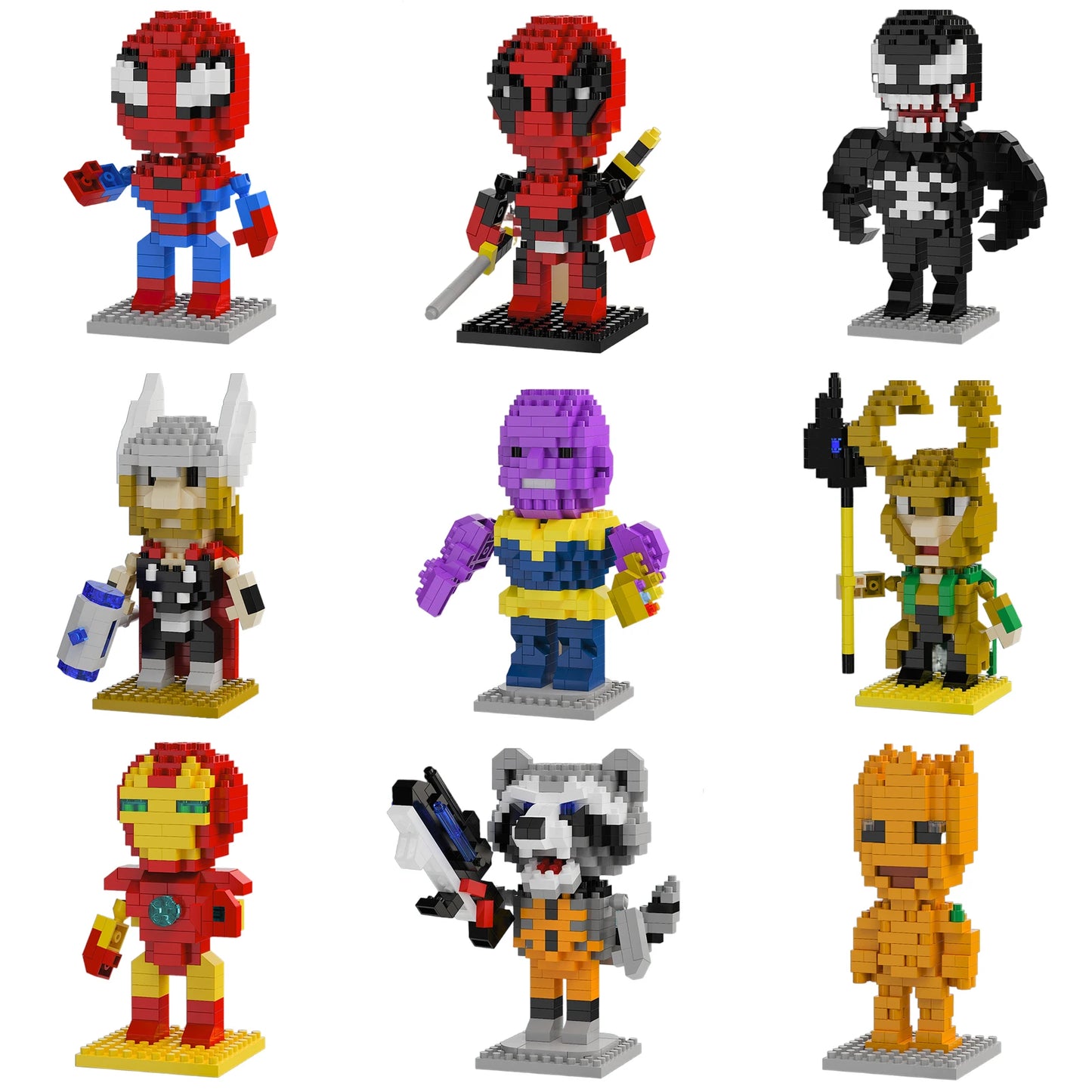 Blocs de Construction Avengers Thor Chibi - Casque Ailé Marteau