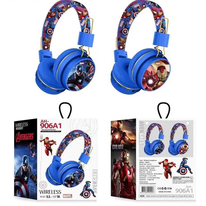 Casque Bluetooth Avengers Iron Man Captain America - Bleu