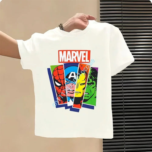 T-Shirt Enfant Avengers Marvel Bandes Portraits - Blanc