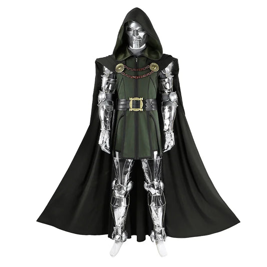Déguisement Doctor Doom - Combinaison Armure Argentée avec Cape Noire