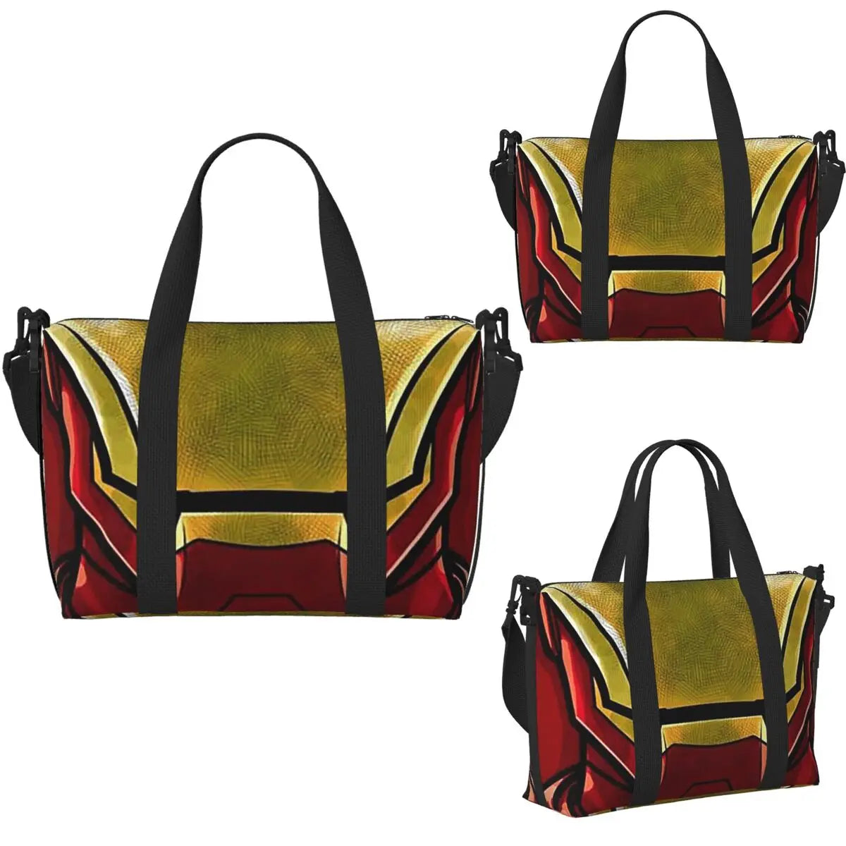 Sac Fourre-Tout Iron Man - Design Masque Rouge Or Grand Format