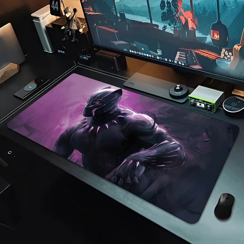 Tapis de Souris XXL Gaming Black Panther - Noir Monochrome Bureau