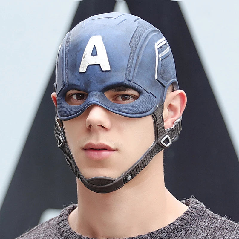 Cagoule Latex Captain America - Réplique Film Cosplay