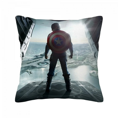 Housse de Coussin Captain America - Vue de Dos Saut d'Avion