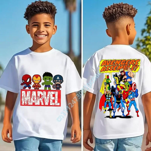 T-Shirt Enfant Marvel - Avengers Assemble Style Comic Rétro