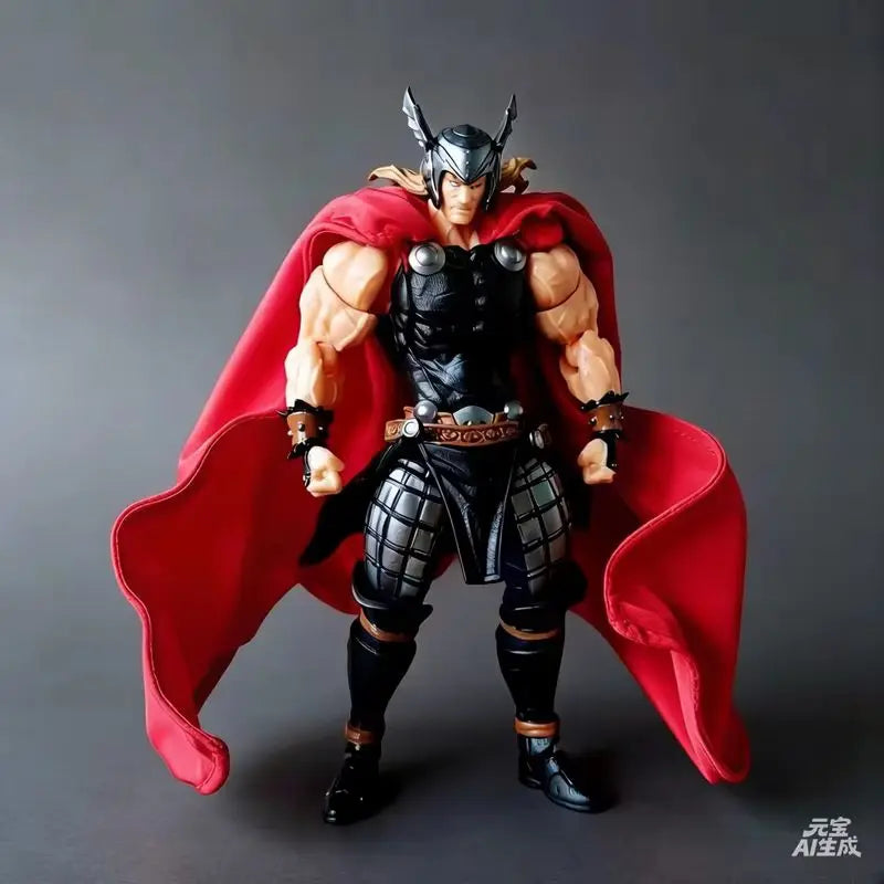 Figurine Thor - Effets Lumineux Marteau Mjolnir Cape en Tissu