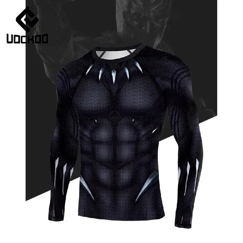 T-Shirt de Compression Black Panther - Design Griffes Écailles