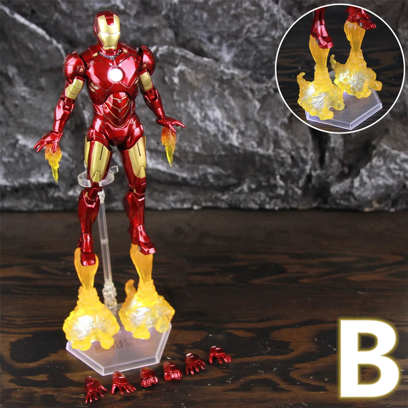 Figurine LED Avengers Iron Man Mark IV - Effet Flammes Propulsion