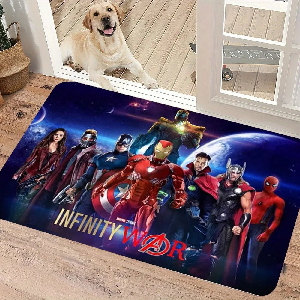 Tapis Marvel Avengers Infinity War - Design Silhouettes Bleu Nuit