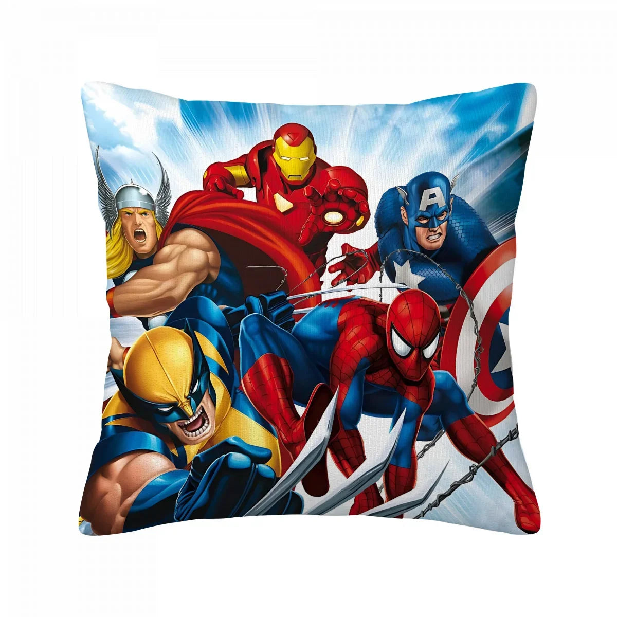 Housse de Coussin Avengers Groupe - Comic Action Cinq Héros