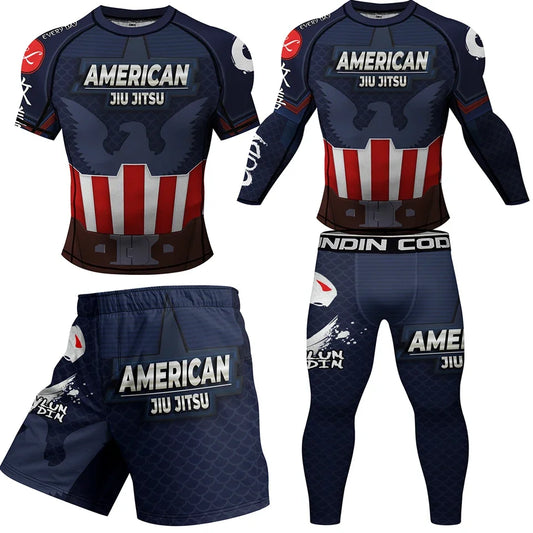 Ensemble Jiu-Jitsu Captain America - Bouclier et Aigle Bleu Marine
