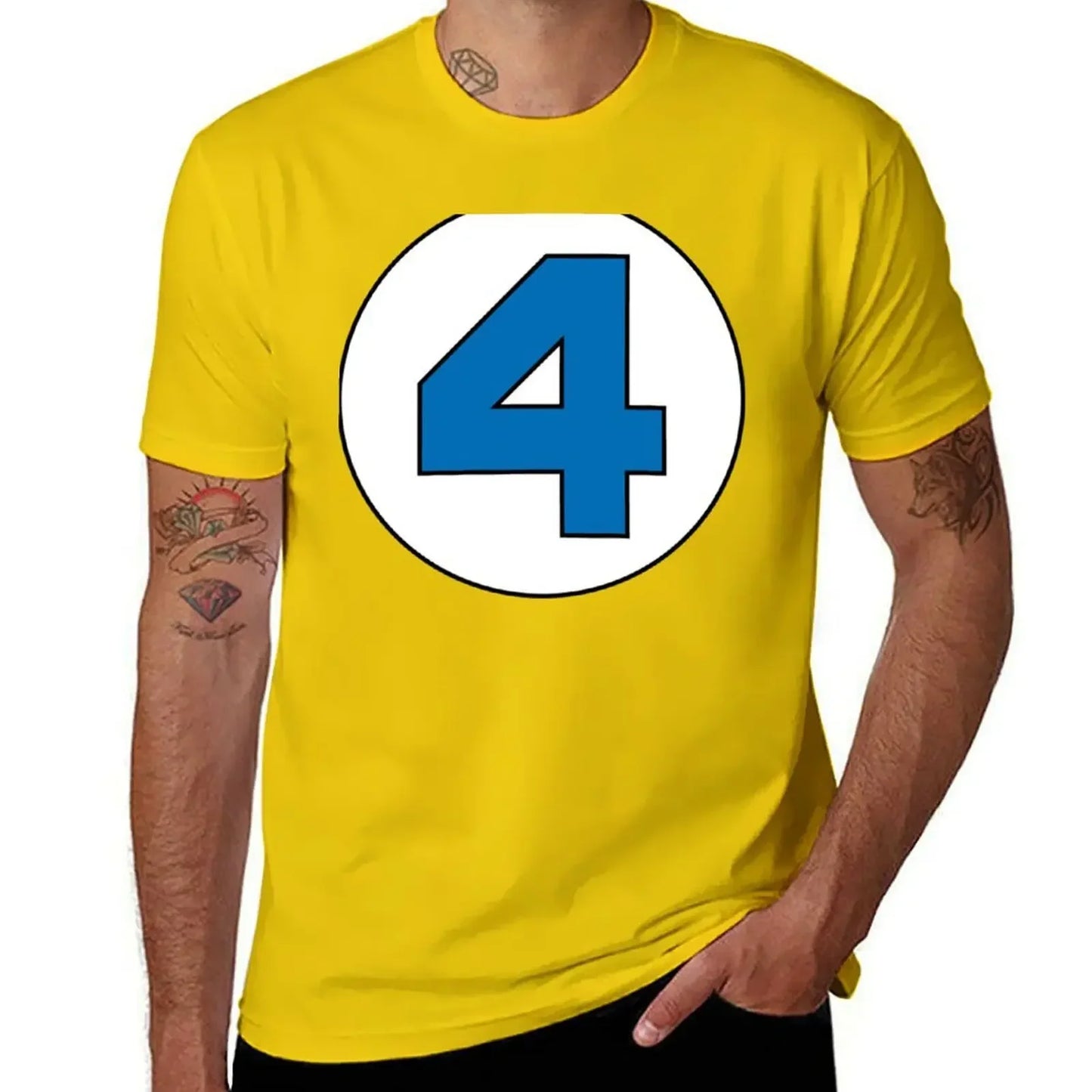 T-Shirt The Fantastic 4 - Logo Rond Noir Grande Taille