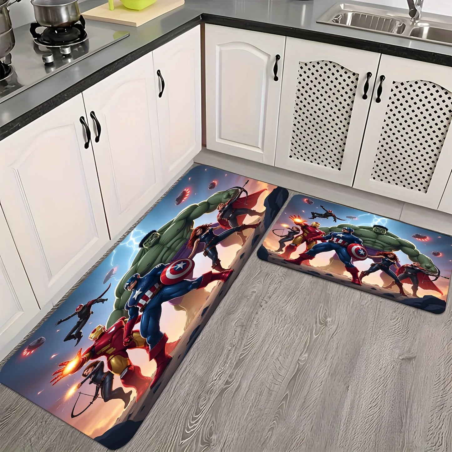Tapis de Bain Avengers Groupe Héros - Combat OVNIs