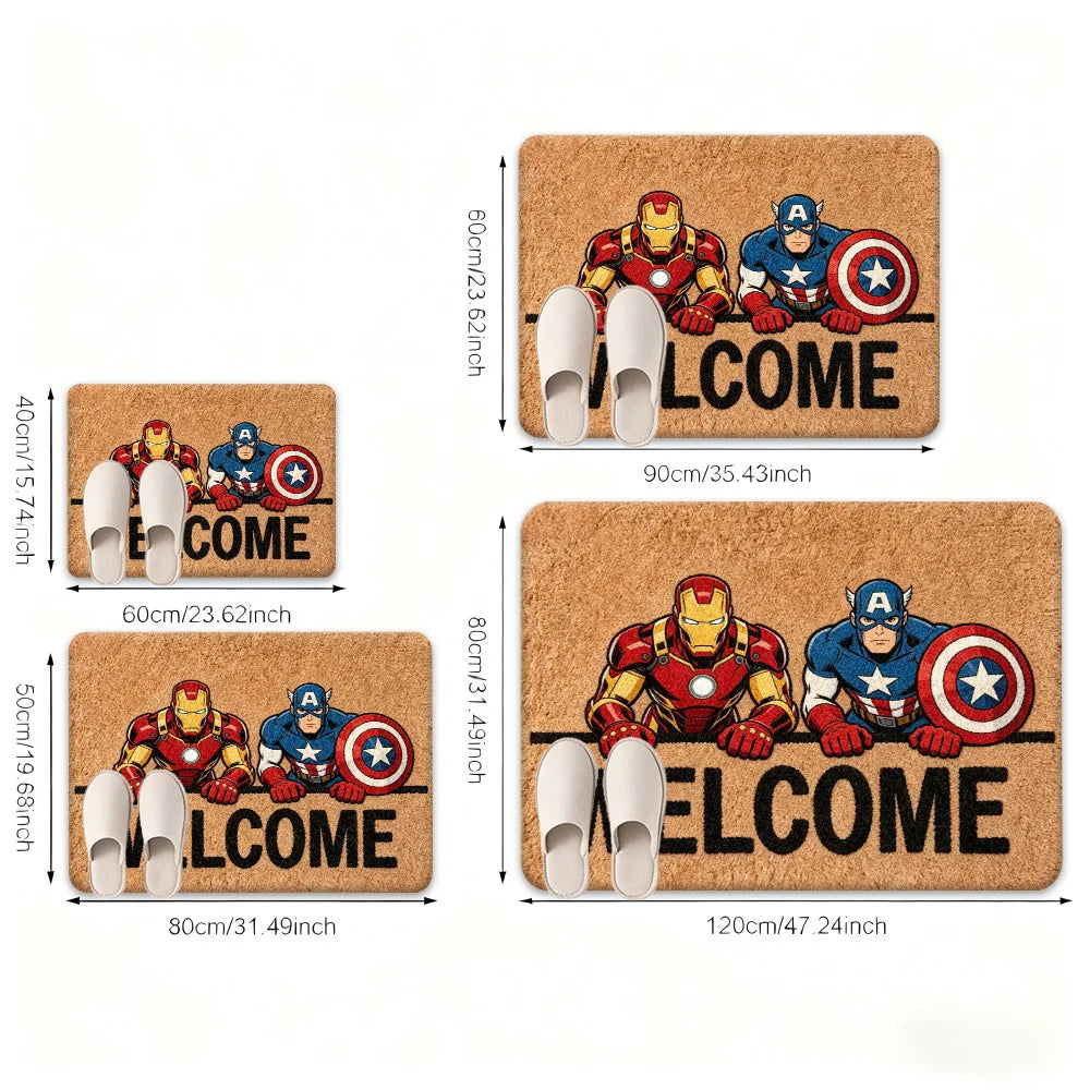 Tapis Marvel Avengers - Design Welcome Iron Man Captain America