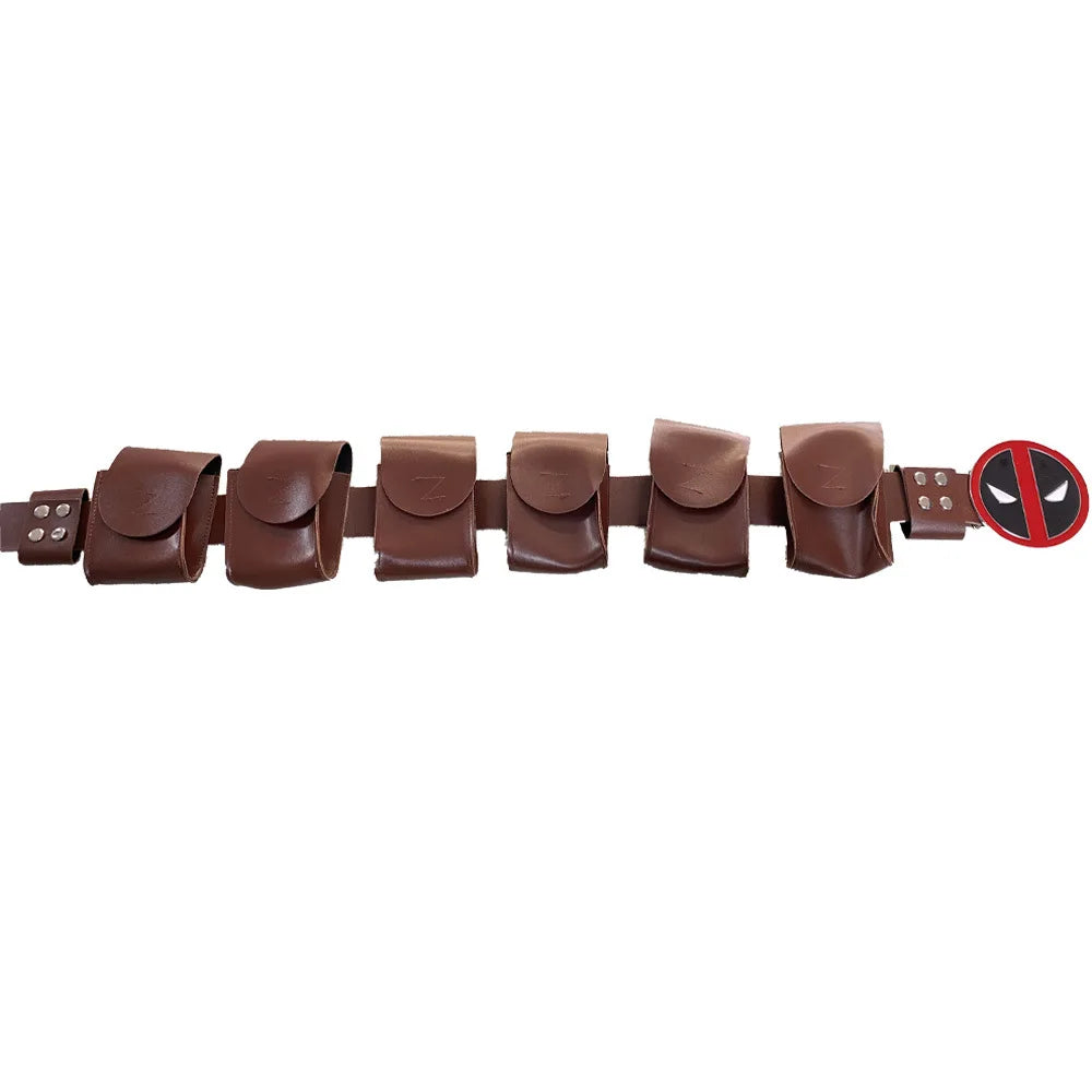 Ceinture Cosplay Deadpool - Boucle Logo Poches Ajustable