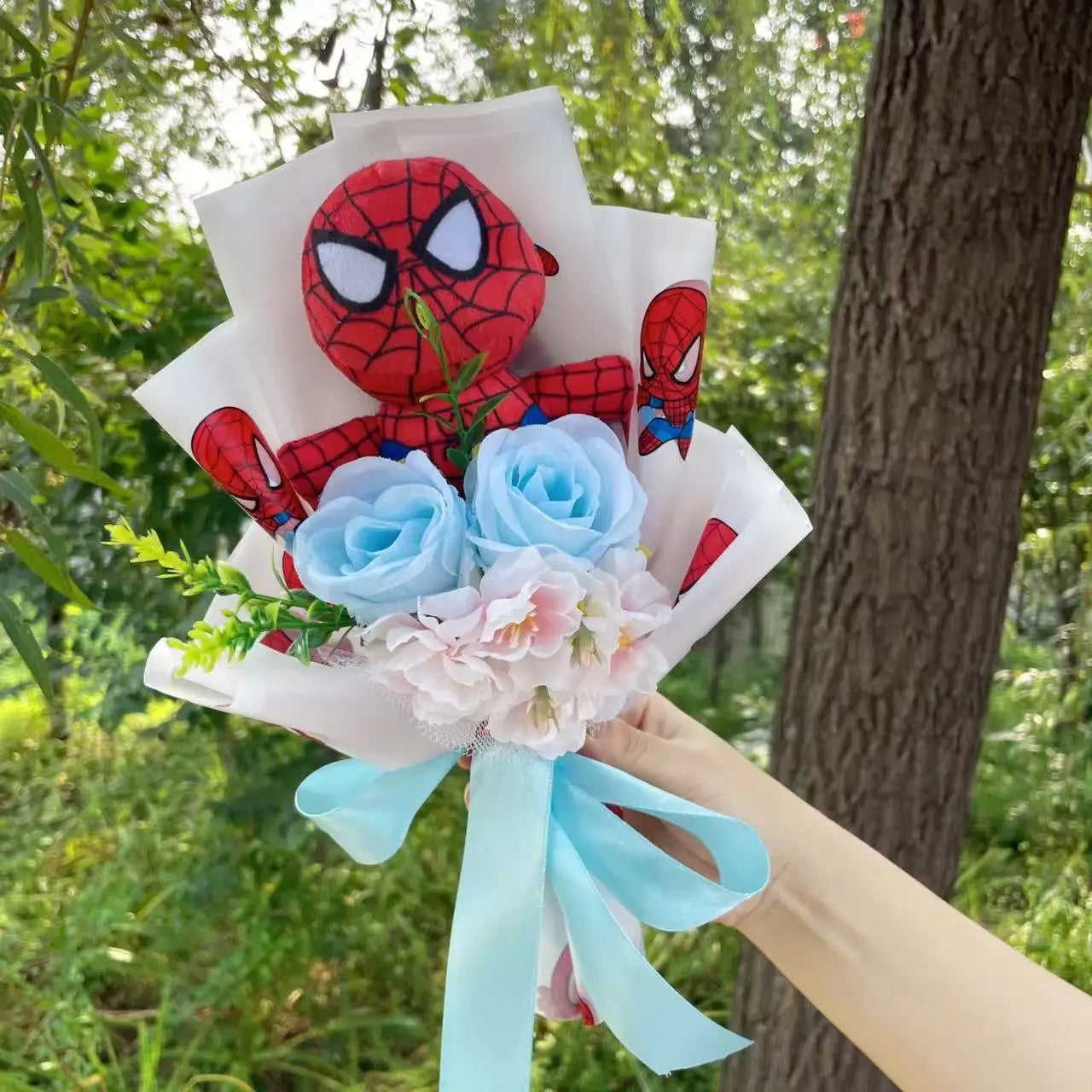 Bouquet Avengers Spider-Man - Peluche Cadeau Fait Main