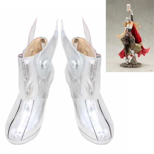 Bottes Cosplay Jane Foster Mighty Thor - Argentées