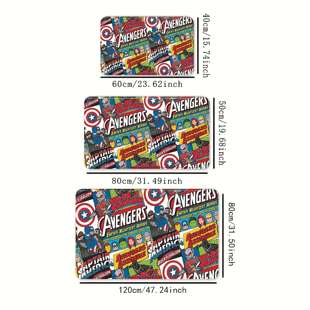 Tapis Avengers Comic Collage - Avengers Assemble Multi-Héros