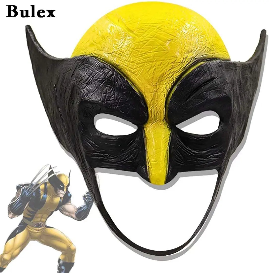 Masque Cosplay Wolverine - Demi-Visage Latex Jaune Noir